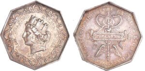 Jeton en argent - Corporation, courtier pour la soie à Lyon (1842-1845)