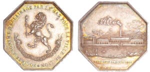 Jeton en argent - Eclairage par le gaz de la ville de Lyon 1836  (1842-1845)