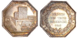 Jeton en argent - Approvisionnement de Paris, bois à bruler charbon de bois et bois à œuvrer, 1845
