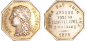 Jeton en argent - Avoués, près le tribunal civil d'Orléans 1879