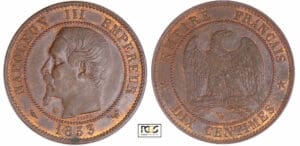 Napoléon III (1852-1870) - 10 centimes tête nue 1853 W (Lille)