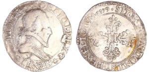 Henri III (1574-1589) - Franc au col plat - 1579 X (Amiens)