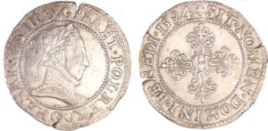Henri III (1574-1589) - Franc au col plat - 1584 H (La Rochelle)