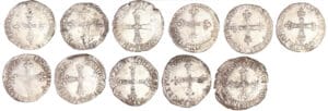 Henri III (1574-1589) - Quart d'écu - Lot de 11 monnaies