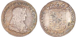 Lorraine - Duché de Lorraine - Charles IV - Demi-teston 1666 (Nancy)