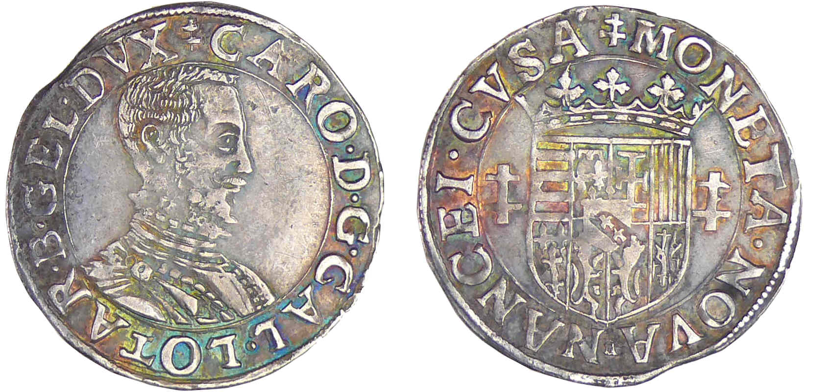 Lorraine - Duché de Lorraine - Charles III - Quart de teston au buste vieux et au col fraisé (Nancy) Lorraine - Duché de Lorraine - Charles III - Quart de teston au buste vieux et au col fraisé (Nancy)