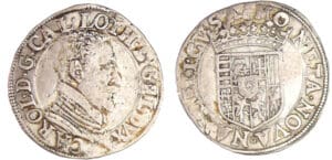 Lorraine - Duché de Lorraine - Charles III - Teston au buste vieux au col plat (Nancy)