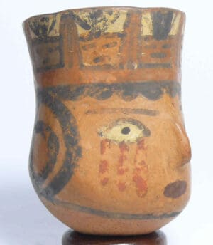 Précolombien - Nasca - Vase antropomorphe en terre cuite - 400/700