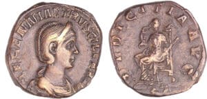 Etruscille - Sesterce (250, Rome) - La Pudeur