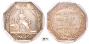 Jeton en argent - Assurance - Incendie - Calvados 1844
