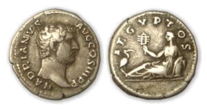 Hadrien - Denier (136, Rome) l'Egypte couchée