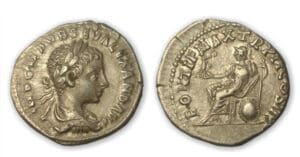 Alexandre Sévère - Denier (223, Rome) Rome assise