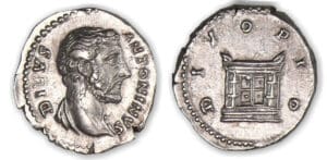Antonin le Pieux - Denier (162, Rome) Autel.
