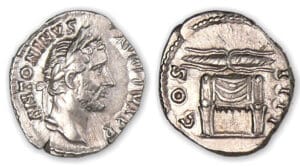 Antonin le Pieux - Denier (146, Rome) Trône.