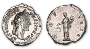 Antonin le Pieux - Denier (149, Rome) L'Equité.