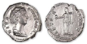 Faustine Mère - Denier (141, Rome) L'Eternité.
