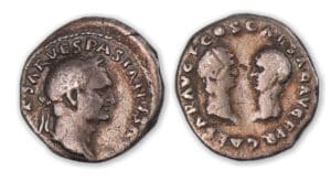 Vespasien, Tite et Domitien - Denier (69/70, Rome).