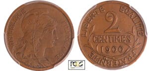 Troisième république (1871-1940) - 2 centimes Dupuis 1900 flan mat