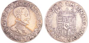 Lorraine - Duché de Lorraine - Charles III - Teston au buste vieux au col plat (Nancy)