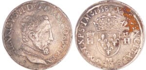 Henri II (1547-1559) - Teston à la tête nue - 5ème type - 1558 M (Toulouse)