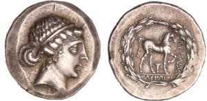 Eolide - Kymé - Tétradrachme stéphanophore (165-140 av. J.-C.) Magistrat Olympios (155-143 av. J.-C.)