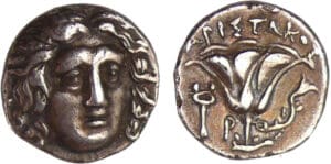 Ile de Carie - Rhodes - Drachme (387-304 av. J.-C.) Magistrat Aristacos