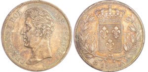 Charles X (1824-1830) - 5 francs 1er type 1826 A (Paris)