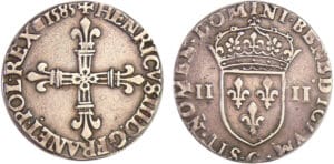 Henri III (1574-1589) - Quart d'écu - 1585 C (Saint-Lô)