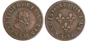 Henri IV (1589-1610) - Double tournois - 1604 A (Paris)