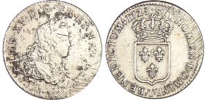 Louis XV (1715-1774) - 1/3 d'écu de France - 1723 T (Nantes) flan neuf