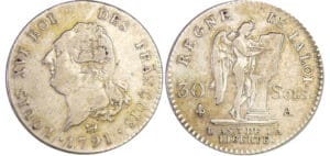 Constitution (1791-1792) - 30 sols type FRANCOIS 1791 A (Paris) 1er sem