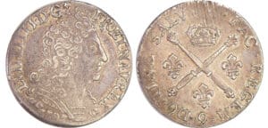 Louis XIV (1643-1715) - 20 sols aux insignes - 1707 9 (Rennes)
