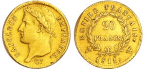Napoléon 1er (1804-1814) - 20 francs revers empire 1811 W (Lille)