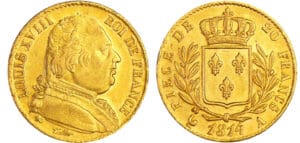 Louis XVIII (1815-1824) - 20 francs au buste habillé 1814 A (Paris)