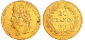 Louis-Philippe Ier (1830-1848) - 20 francs tête laurée 1834 A (Paris)