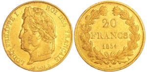 Louis-Philippe Ier (1830-1848) - 20 francs tête laurée 1834 A (Paris)