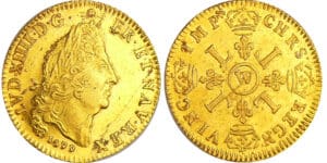 Louis XIV (1643-1715) - Louis d’or aux 4 L - 1699 W (Lille) flan neuf