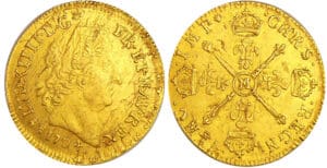 Louis XIV (1643-1715) - Louis d’or aux insignes, 1er type - 1704 M (Toulouse) flan réformé