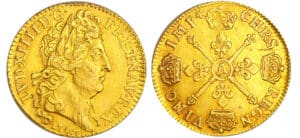 Louis XIV (1643-1715) - Louis d’or aux insignes, 2ème type cheveux longues - 1704 A (Paris)