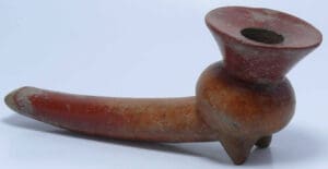 Précolombien - Pipe en terre cuite