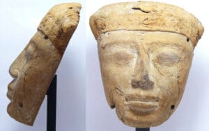 Egypte - Basse époque - Masque de sarcophage en bois - 664-332 av. J.-C. (26ème-30ème dynastie)