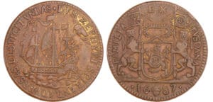 Pays-Bas méridionaux - Jeton - Théodore d'Elshout (dit van Heusden), intendant du canal, 1687