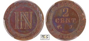 Allemagne - Westphalie - Jérôme Napoléon (1807-1813) - Epreuve sur flan bruni du 2 centimes 1808 J Paris