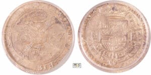 Belgique  - Flandres - Charles II (1665-1700) - 1 patagon 1667 Bruges