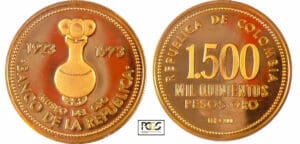 Colombie - République (1886 à nos jours) - 1500 pesos 1973 Bogota