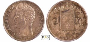 Charles X (1824-1830) - 1 franc 1828 W (Lille)