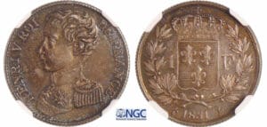 Henri V Comte de Chambord - 1 franc 1831 tranche cannelée