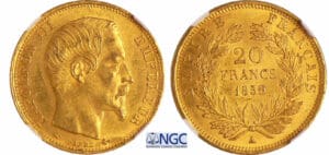 Napoléon III (1852-1870) - 20 francs tête nue 1859 A (Paris)