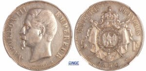 Napoléon III (1852-1870) - 5 francs tête nue 1854 A (Paris)