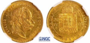 Hongrie - François-Joseph I (1848-1916) - 20 francs / 8 forint 1880 KB (Kremnitz)